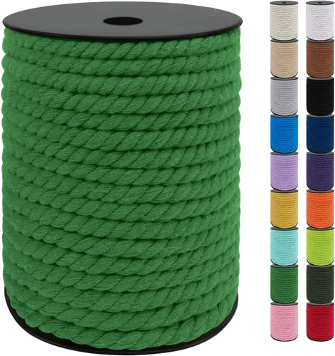 Vista 35 de JeogYong Cordón de algodón de 10mm, 22.86 metros de cuerda natural para macramé, hilo de 3 hebras torcido, cuerda para macramé para manualidades