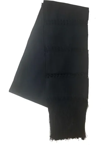 Vista 2 de Mexican Handmade Fiesta Rebozo Shawl XLarge Negro