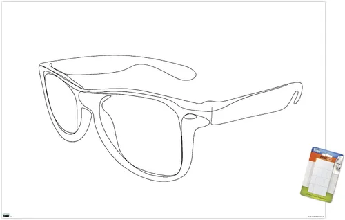Vista 11 de Trends International LÍNEA Y CEPILLO - Póster de pared de lentes de sol de línea continua, 22.37 x 34.00 pulgadas, versión enmarcada de caoba