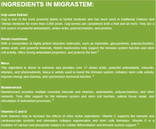 Vista 6 de MigraStem fuente natural de potentes antioxidantes, fitonutrientes