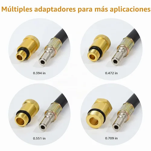 Vista 4 de Kit de comprobador de compresión de 8 piezas, medidor de presión de cilindro de motor de gasolina de 0-300 PSI, herramienta automotriz para Negro