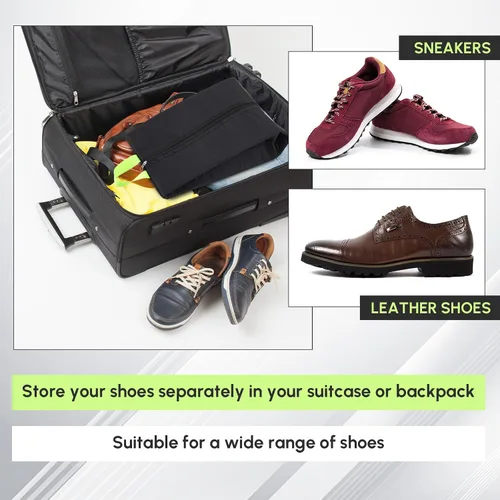Vista 7 de 1 bolsa de tacos a prueba de olores de 4 capas, se adapta hasta la talla 14, resistente al olor y al barro, impermeable, se adapta a zapatos de Negro