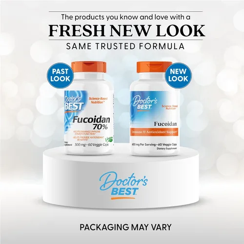 Vista 2 de Doctor's Best Suplemento Fucoidan para hombres y mujeres, cápsulas de extracto de fucoidan de algas marinas, salud inmunitaria y apoyo antioxidante