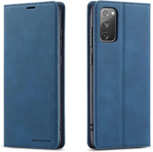 Vista 11 de QLTYPRI Funda tipo cartera para Samsung Galaxy S20 FE, 3 tarjeteros, color verde Funda de piel sintética de alta calidad, cierre magnético