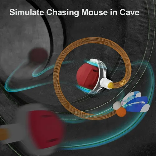Vista 2 de Juguetes interactivos para gatos con bola de rodadura rápida en túnel para gatos – Bola activada por movimiento en túnel de enriquecimiento, juego
