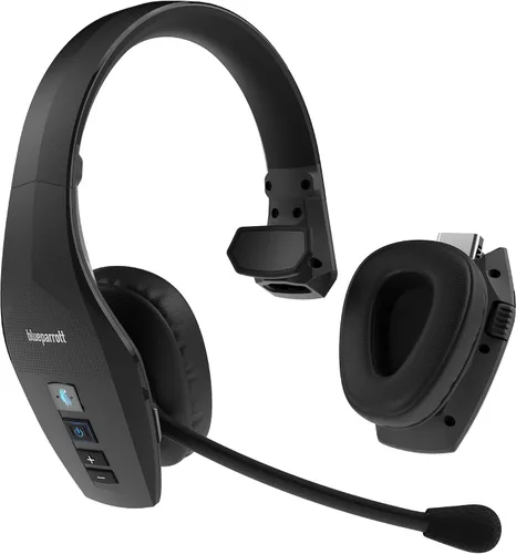 Vista 9 de Auriculares BlueParrott B250-XTS Mono Bluetooth Inalámbricos con 91% de Cancelación de Ruido, Audífonos Trucker Sobre la Cabeza con Micrófono