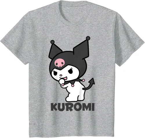 Vista 30 de Sanrio Kuromi - Camiseta con logotipo en la parte trasera Gris Oscuro
