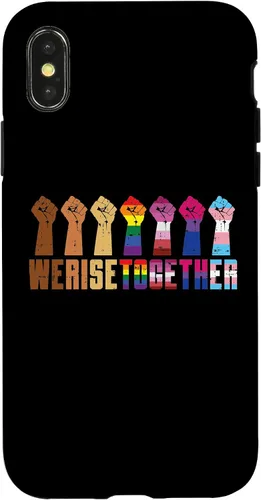 Vista 5 de We Rise Together Black LGBT Raised Fist Pride Equality Gift Case for iPhone 17