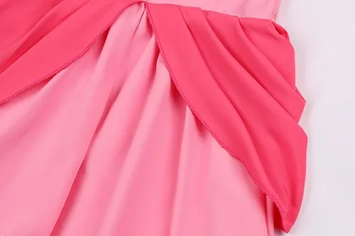 Vista 6 de Disfraz de melocotón para niñas, vestido de princesa con corona para fiesta de Halloween