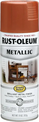 Vista 42 de Rust-Oleum 7274830 Pintura en aerosol metálica que detiene la oxidación, 11 oz, latón antiguo