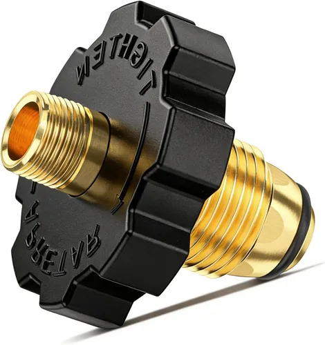 Vista 4 de Accesorios adaptadores de tanque de propano, adaptador de montaje de gas propano POL con rosca macho NPT de 1/4 de pulgada, POL a macho NPT de 1/4