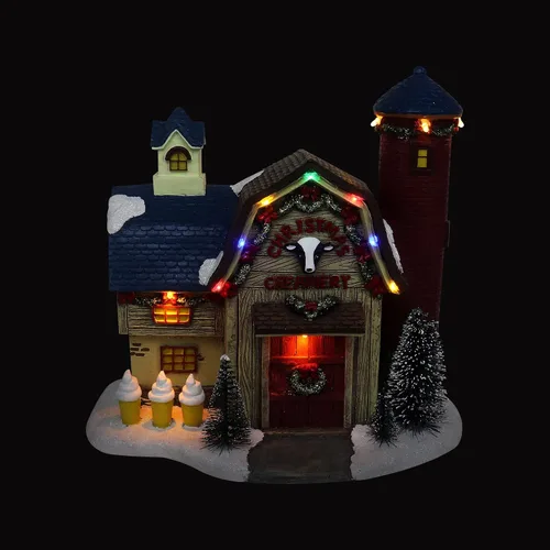 Vista 14 de Torre de reloj de aldea de Navidad, animada aldea musical de nieve de invierno preiluminada, complemento perfecto para tus decoraciones navideñas
