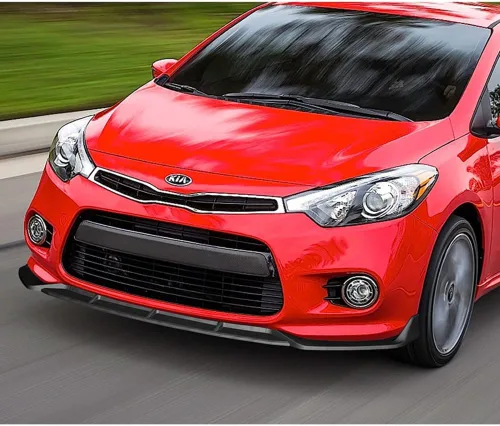 Vista 4 de Q1-TECH, 5 piezas de borde delantero + falda lateral Rocker Winglet Canard difusor ala compatible con Kia Forte Koup Coupé 2014 2015 2016 / 2