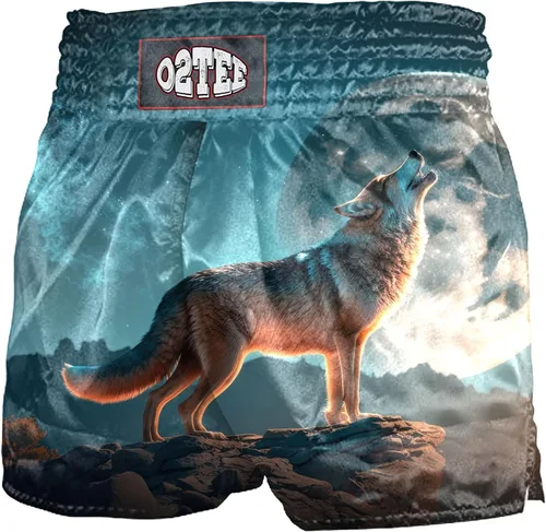Vista 17 de O2TEE Muay Thai Pantalones cortos de boxeo MMA Kickboxing Estilos Tradicionales Pantalones Cortos Nation Bop