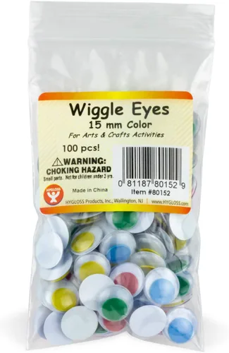 Vista 10 de Hygloss Productos Ojos Googly Eyeball de plástico - Ideal para artes y manualidades - No adhesivo - Pegar - Negro - Tamaño 0.394 in - Paquete