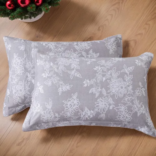 Vista 12 de FADFAY Juego de sábanas bajeras de tamaño individual color gris con estampado floral blanco con bolsillo profundo, súper suaves, de fácil cuidado