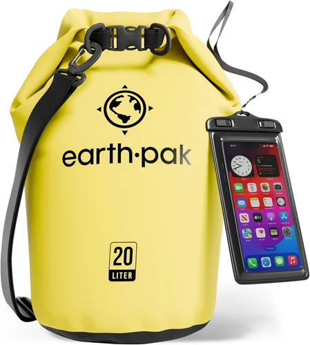 Vista 18 de Earth Pak Bolsa Seca Impermeable - Mochila Impermeable de Cierre Enrollable Superior Mantiene el Equipo Seco para Kayak con Funda Impermeable