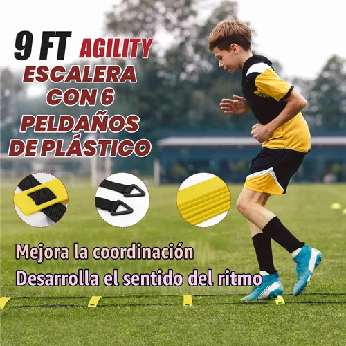 Vista 6 de BaseGoal Soccer Goal for Backyard,with Bow Frame and Agility Ladder