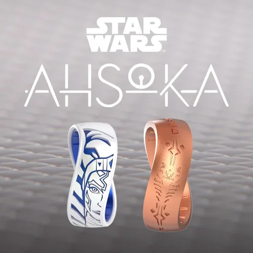 Vista 3 de Enso Rings Anillo de boda de silicona – Diseños grabados de Star Wars – Ajuste cómodo – Hecho en Estados Unidos – Ideal para uso activo