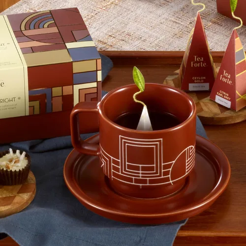 Vista 7 de Tea Forte Terra Frank Lloyd Wright - Taza de café de porcelana con tapa
