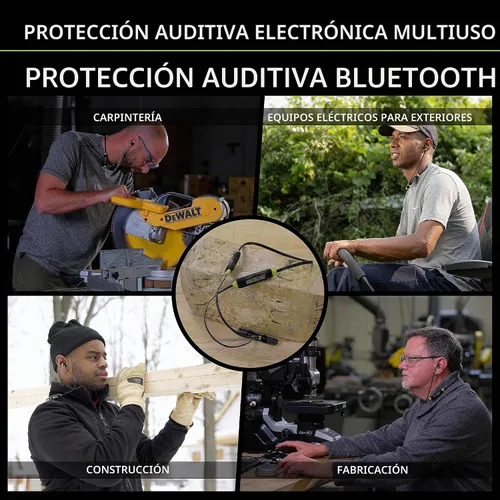 Vista 2 de ISOtunes Protección auditiva Bluetooth Xtra 2.0, auriculares de trabajo negro y amarillo