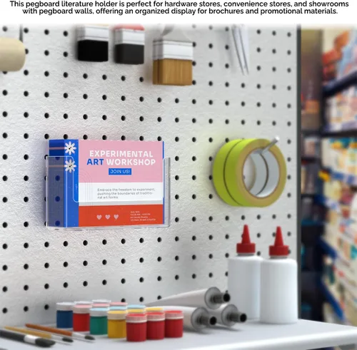 Vista 4 de Marketing Holders Paquete de 12 contenedores para postales con tablero de clavijas para literatura impresa de 6 pulgadas en estaciones de servicio