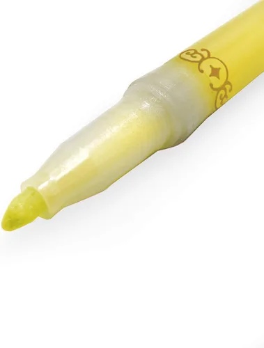 Vista 3 de Zebra - Kirarich - Resaltadores de tinta con purpurina - Punta de cincel - Amarillo - Paquete de 5