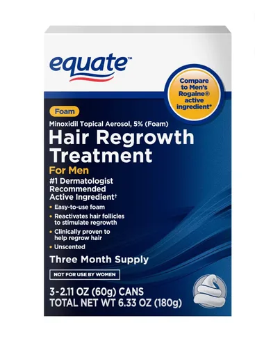Vista 2 de Equate Hair Regrowth Treatment for Men, Extra Strength, 3 Month Supply, 2 oz Bottles, 3 Count - Effective Thinning Hair Solution, Minoxidil 5%
