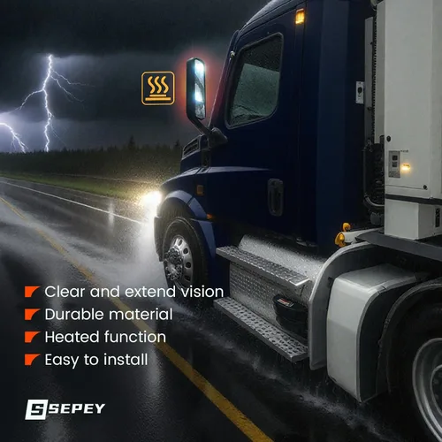 Vista 5 de SEPEY - Espejo superior para Freightliner Cascadia 2008-2017, repuesto con calor de descongelación