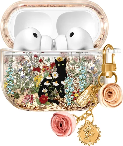 Vista 52 de para Airpods de 2ª/1ª Generación - Estuche Quicksand Liquid Kawaii Lindo Mujer Niña Mujeres Chispeante Brillante Bling Resplandor Adorable Elegante