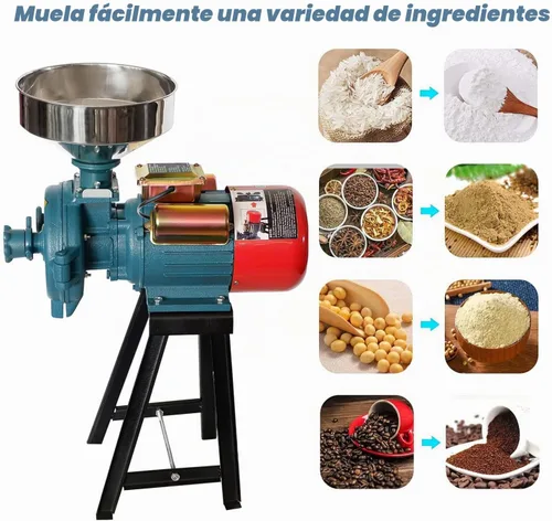 Vista 6 de NAIZEA Molino de grano eléctrico 3000W - Molinillo de cereales secos húmedos, molino de maíz, máquina de molino de grano comercial resistente