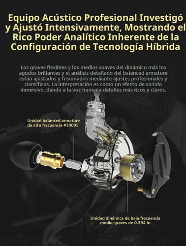 Vista 2 de Auriculares Bluetooth KZ ZSN PRO X, auriculares con monitor de oído