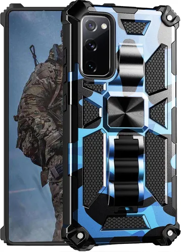 Vista 7 de Funda de camuflaje para Samsung Galaxy S20 FE de 6.5 pulgadas con soporte magnético, grado militar, resistente a prueba de golpes, protección