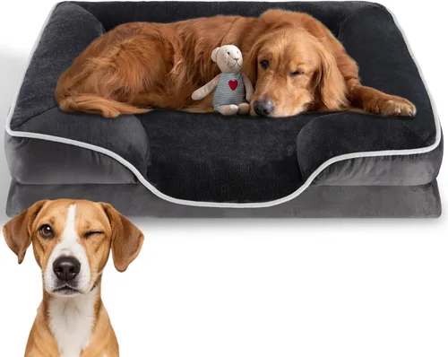 Vista 7 de Simple Deluxe Cama ortopédica extragrande para perro, cama para perro de espuma viscoelástica de 42 pulgadas con funda extraíble impermeable