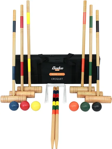 Vista 11 de Baden Champions juego de croquet con asas de agarre suave