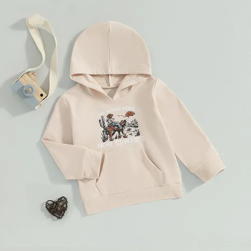 Vista 2 de Sudadera con capucha para niños y bebés, The World Needs More Cowboys