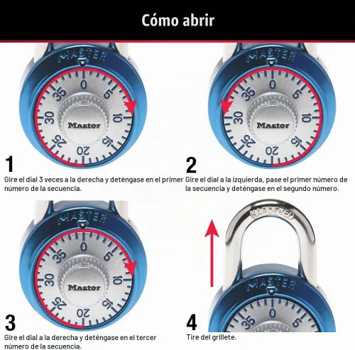 Vista 6 de Cerradura de combinación Master Lock 1561, 1561DAST