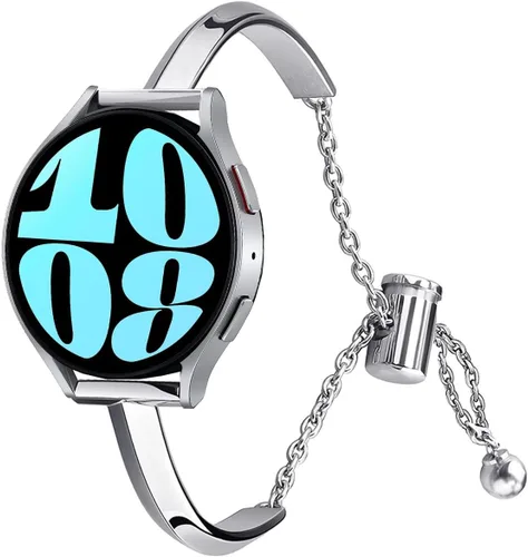 Vista 23 de DEALELE Bandas compatibles con Samsung Galaxy Watch 6/6 Classic / 5/5 Pro / 4/4 Classic / 3 1.614 in / Active 2, pulsera de repuesto de metal con 1#
