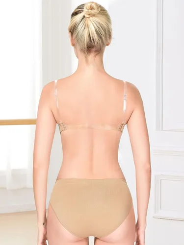Vista 2 de MOLLDAN Calzoncillos de ballet de baile profesional para mujeres y niñas, sin costuras, ropa interior de bailarina beige