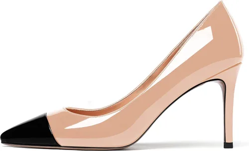 Vista 2 de WAYDERNS Zapatos de tacón alto con punta puntiaguda para mujer, de 3.5 pulgadas