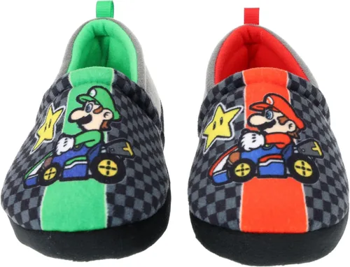 Vista 5 de Super Mario Pantuflas para niños Mario y Luigi Nintendo Pantuflas sin cordones