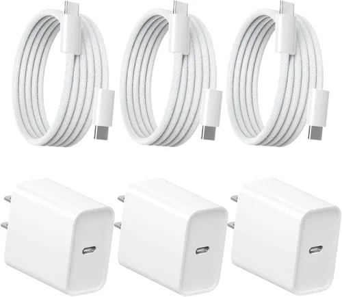 Vista 9 de Cargador de iPhone [certificado Apple MFi] Apple Block USB C enchufe rápido de pared con cable USB C a Lightning de 3 pies para iPhone 14 Pro