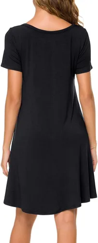 Vista 3 de POPYOUNG Vestido casual de verano 2025 para mujer, cuello redondo, salida de baño para playa