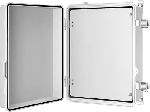 Vista 16 de Caja de conexiones Gratury, carcasa de plástico impermeable IP67 para proyectos eléctricos, cubierta con bisagras gris, incluye placa de montaje