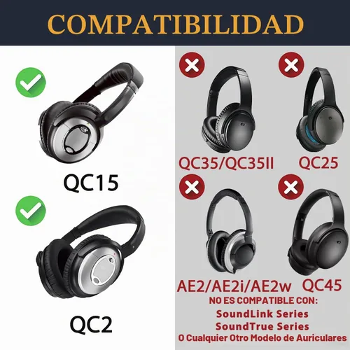 Vista 2 de SOULWIT Kit de repuesto para Bose QC15 y QC2- Negro