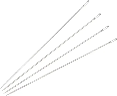 Vista 9 de uxcell 30 agujas de abalorios finas, finas, largas, rectas para bordar, de acero inoxidable, 1.26 pulgadas