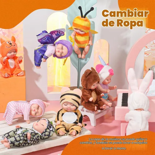Vista 4 de Hanaive 12 Piezas Mini Muñeca Bebé Reborn Lindos Regalos de Muñecas de Navidad 4 Pulgadas Muñecas Realistas con Ropa Conjunto de Mini Muñecas