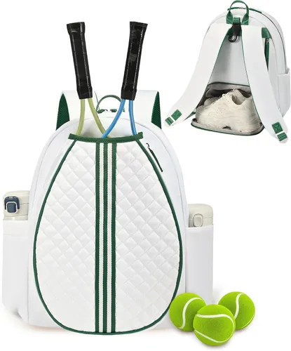 Vista 28 de Mochila de tenis Sucipi, mochila de tenis acolchada con bandolera cruzada, bolsas para raquetas de tenis resistentes al agua para mujeres y hombres