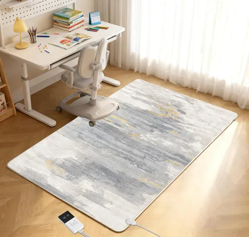 Vista 20 de Alfombra Eléctrica Calefactora de 35 x 55 pulgadas, Alfombra de Calefacción de Felpa Suave, Tapete Calefactor para Piso con Temporizador
