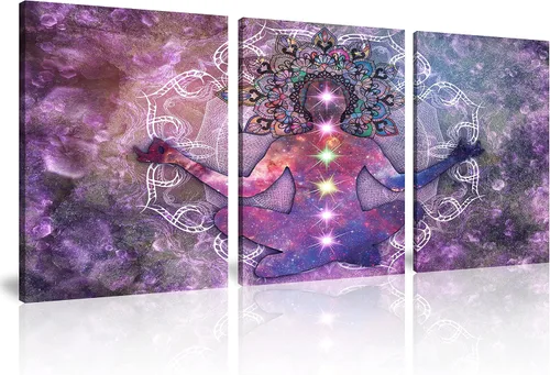 Vista 22 de NAN Wind 5 piezas de lienzo de flor de loto zen de Buda Zen, decoración espiritual para meditación, decoración pacífica del hogar, simbolismo